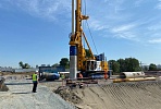 Drilling of holes begins for support pillars for the bridge over the Ob River