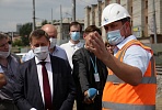 Novosibirsk Mayor Anatoly Lokot holds a meeting at the construction site of the 4th bridge