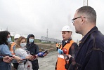 Press tour conducted on the construction site of the fourth bridge over the Ob River in Novosibirsk