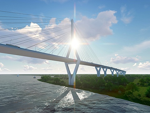 A bridge across the Kaliningrad Bay