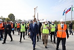 Deputy Prime Minister Marat Khusnullin starts visit to Novosibirsk at the construction site of the bridge over the Ob River